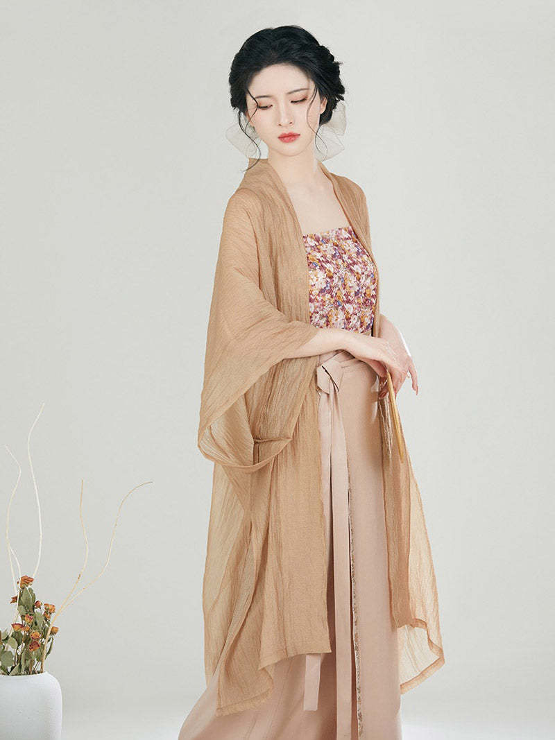 Bloom in a Dream - Khaki Chinese Style Skirt Set-Lovesyouforever