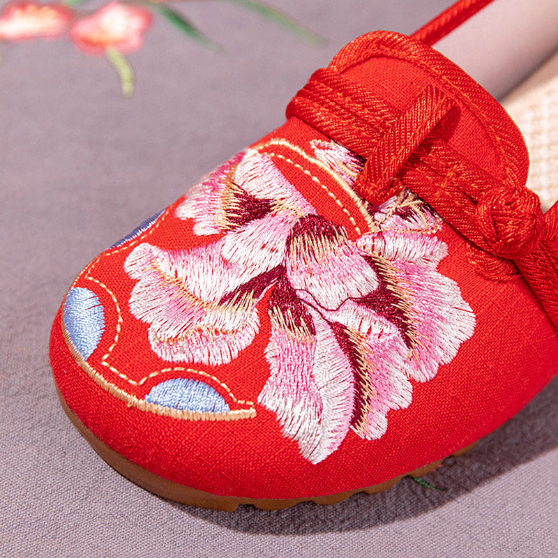 Vintage Handmade Chinese Buckle Embroidered Casual Shoes-Lovesyouforever