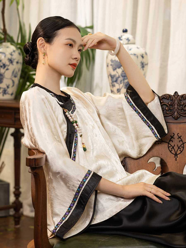 Neo-Chinese Vintage Style Shirt Modern Hanfu Undershirt-Lovesyouforever
