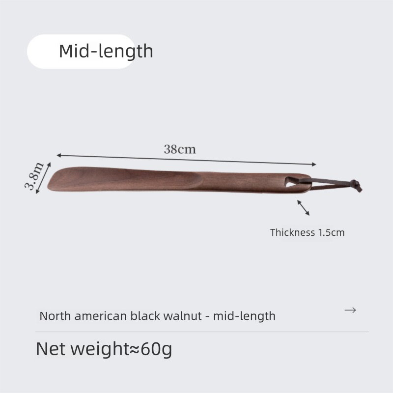 Walnut wood shoehorn, beech wood household shoe puller, shoe handle, shoe lifter, long-handled shoehorn, shoe lifter-Lovesyouforever
