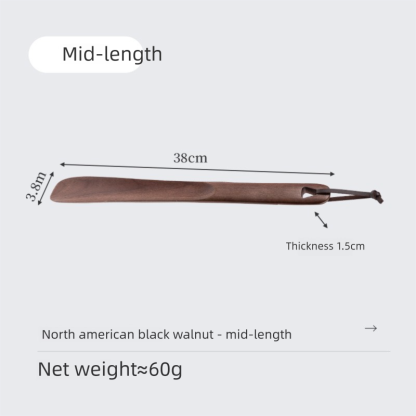 Walnut wood shoehorn, beech wood household shoe puller, shoe handle, shoe lifter, long-handled shoehorn, shoe lifter-Lovesyouforever