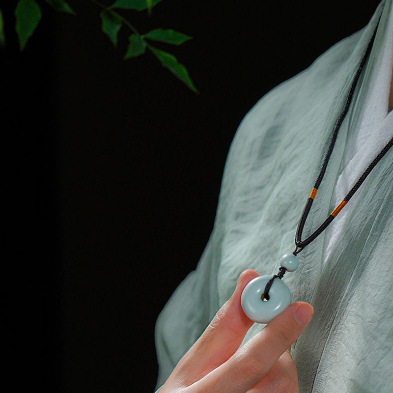 Jingdezhen Ru Kiln Peace Knot Pendant Necklace – A Thoughtful Birthday Gift for Mom or Wife-Lovesyouforever