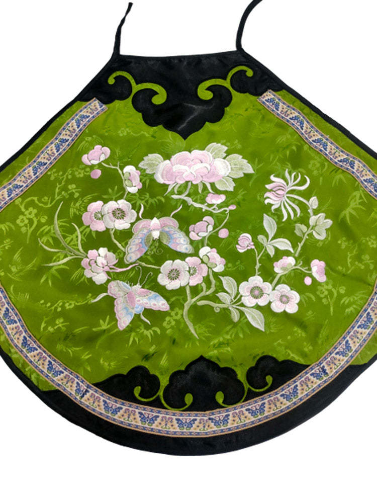 Vintage Chinese Silk Camisole with Floral and Butterfly Embroidery Hanfu Undershirt-Lovesyouforever