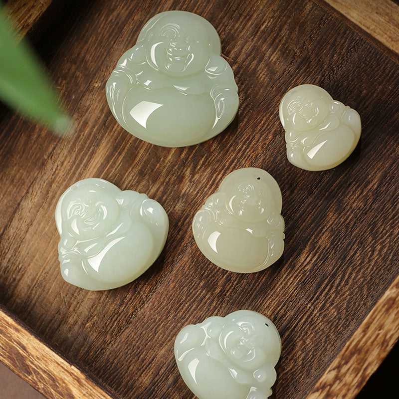Natural Hetian Jade Maitreya Buddha Gemstone Pendant for Women-Lovesyouforever