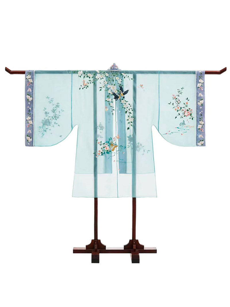 Song of Spring - Peony Flower Embroidery Traditional Hanfu Clothing Chinese Dress for Garden Tea Party-Lovesyouforever
