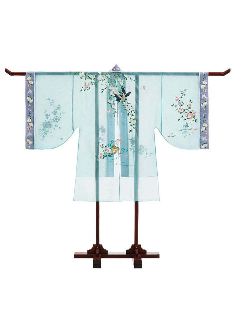 Song of Spring - Peony Flower Embroidery Traditional Hanfu Clothing Chinese Dress for Garden Tea Party-Lovesyouforever