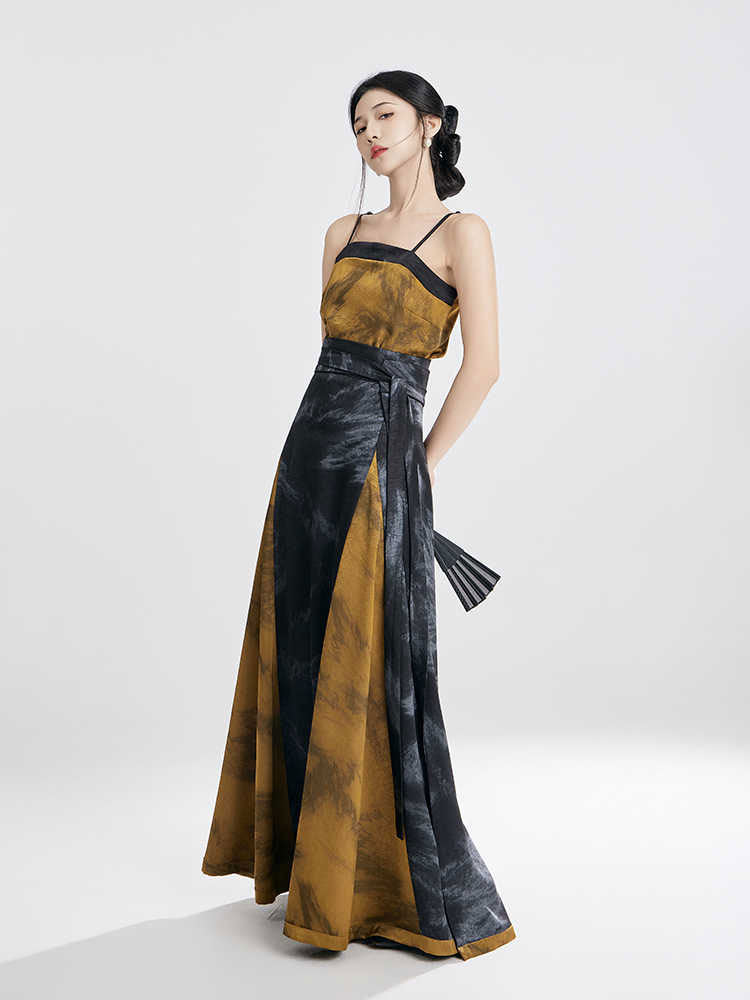 Moonlit Night - Song Style Three-Pleat Skirt Hanfu Set Traditional Chinese Style Skirt-Lovesyouforever