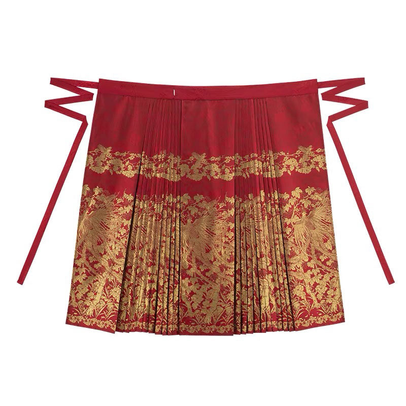 Phoenix Nesting in the Wutong - Red Mamianqun Skirt-Lovesyouforever