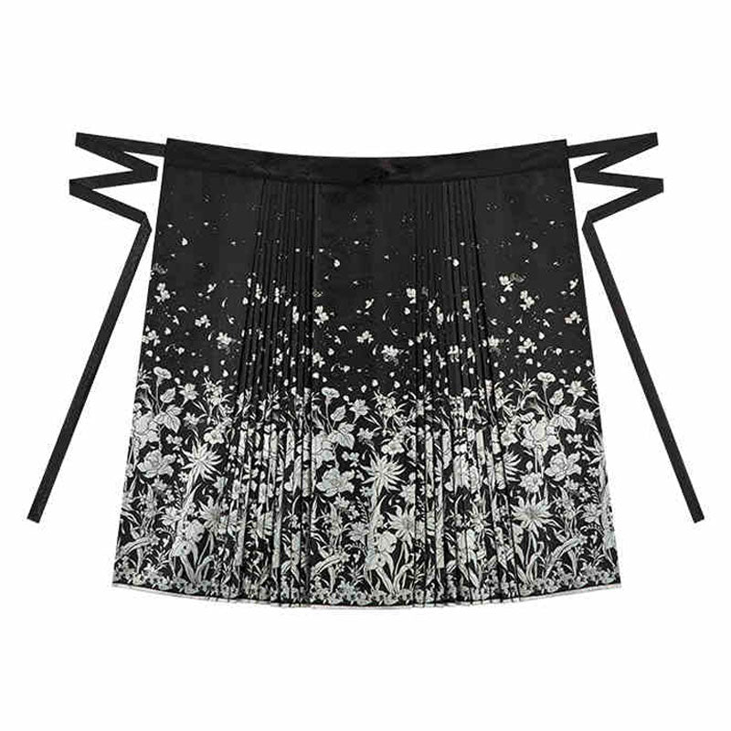Sea of Flowers Mamianqun- Floral Ma Mian Skirt Inspired by Traditional Chinese Mother-of-Pearl Patterns-Lovesyouforever