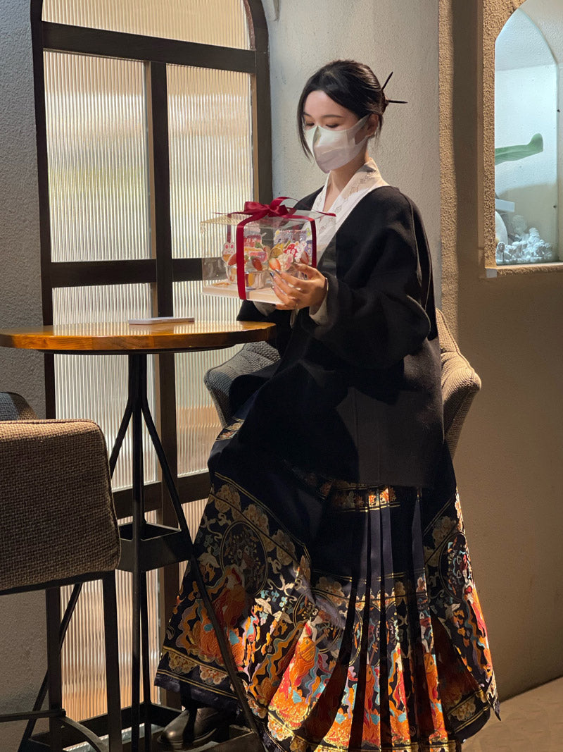 Dunhuang Feitian Pattern Yarn-dyed Jacquard Cloth Mamianqun Hanfu Skirt Morden Hanfu Skirt-Lovesyouforever