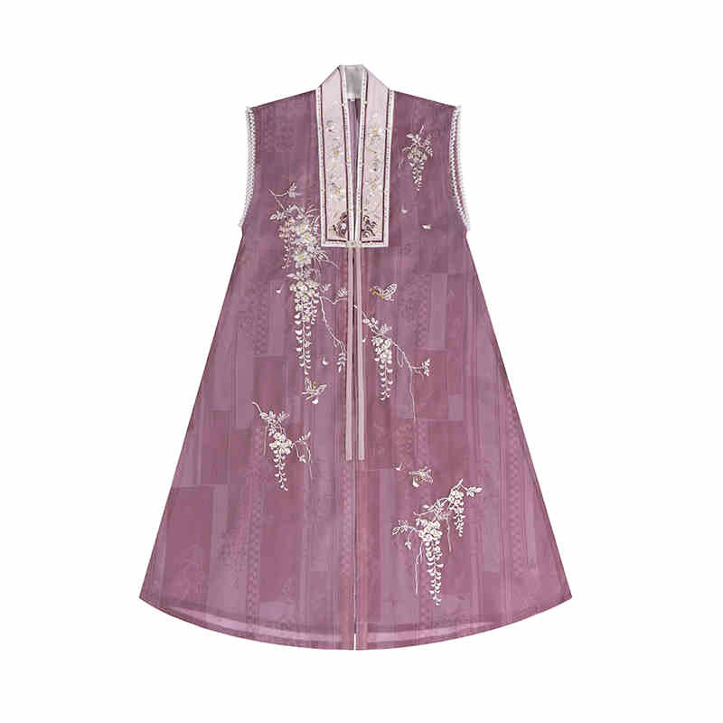 Whispers of a Misty Paradise - Traditional Stand Collar Embroidered Hanfu Dress Set-Lovesyouforever
