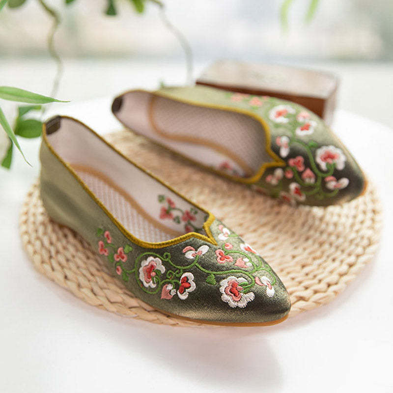 Flowering Vines Embroidered Flat Shoes for Women-Lovesyouforever