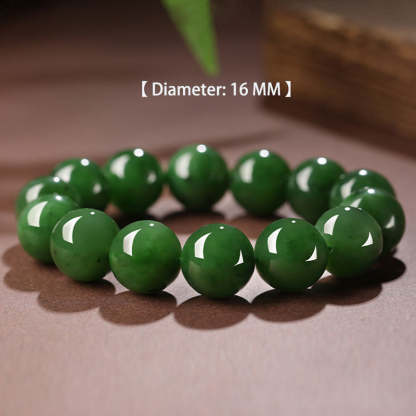 Chinese Classic Minimalist Design Xinjiang Hetian Jade Green Jade Beaded Bracelet-Lovesyouforever