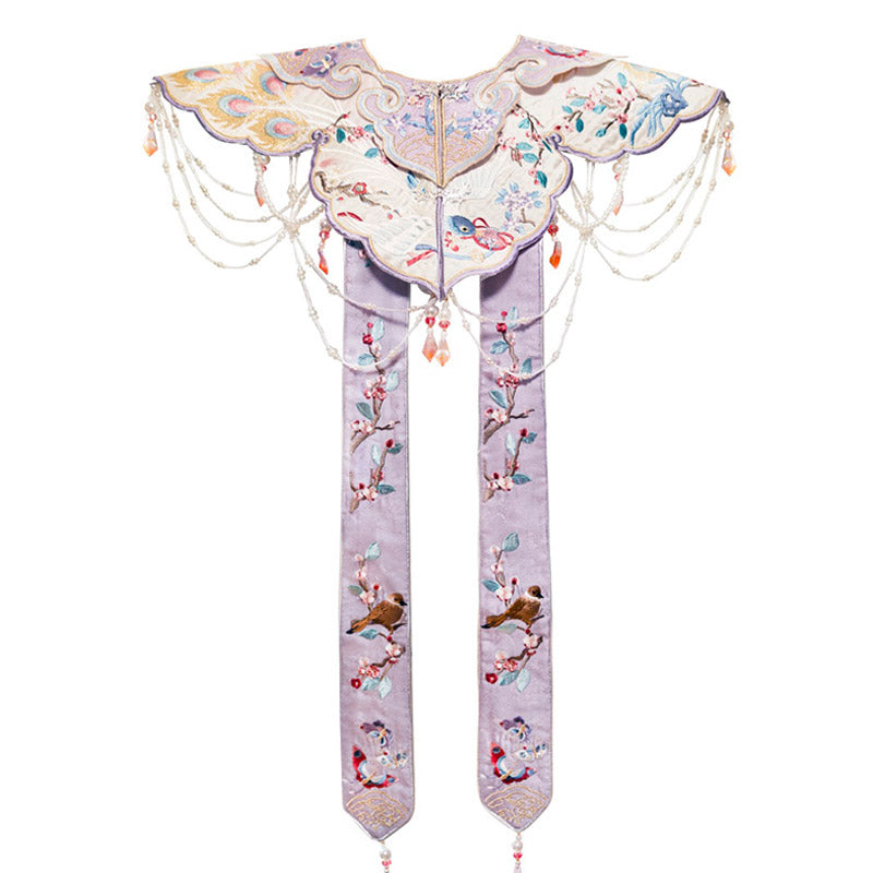 Pink Flowers and Birds Traditional Ancient Chinese Embroidered Hanfu Clothing Mamianqun Hanfu Skirt-Lovesyouforever