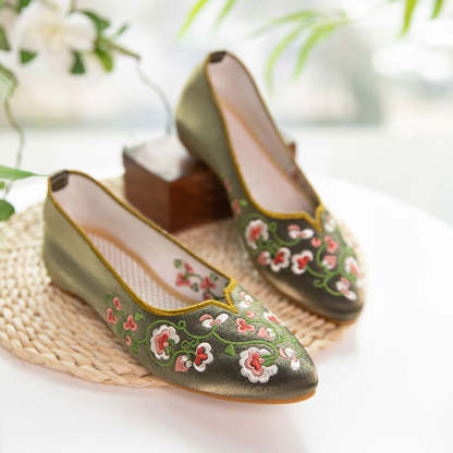 Flowering Vines Embroidered Flat Shoes for Women-Lovesyouforever