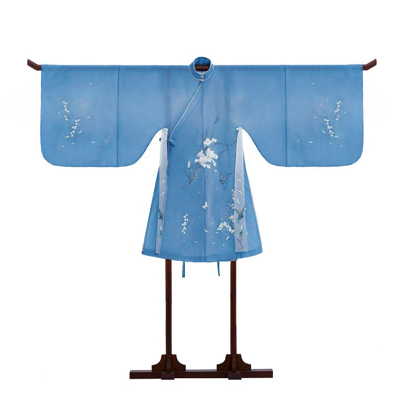 The Scent of Flowers on a Rainy Night Misty Blue Embroidery Hanfu Clothing-Lovesyouforever