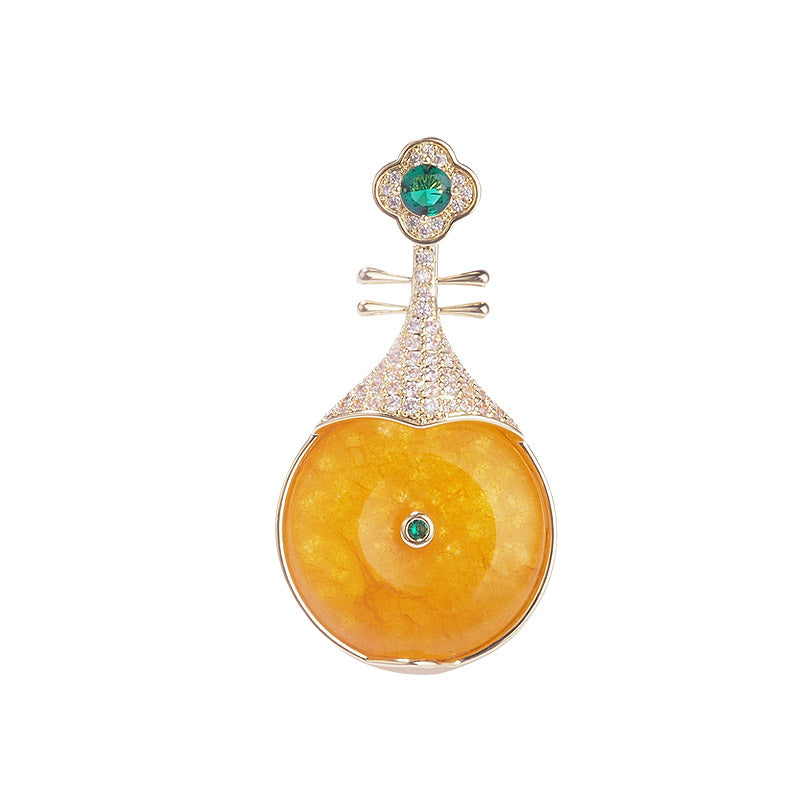 Chinese Classical Pipa Brooch with Cubic Zirconia Best Jewelry Gift-Lovesyouforever