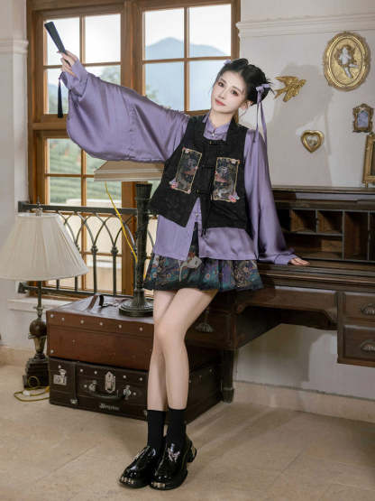 Nine-Colored Deer Inspired - Chic Mini Mamian Skirt Neo-Hanfu Skirt Set-Lovesyouforever