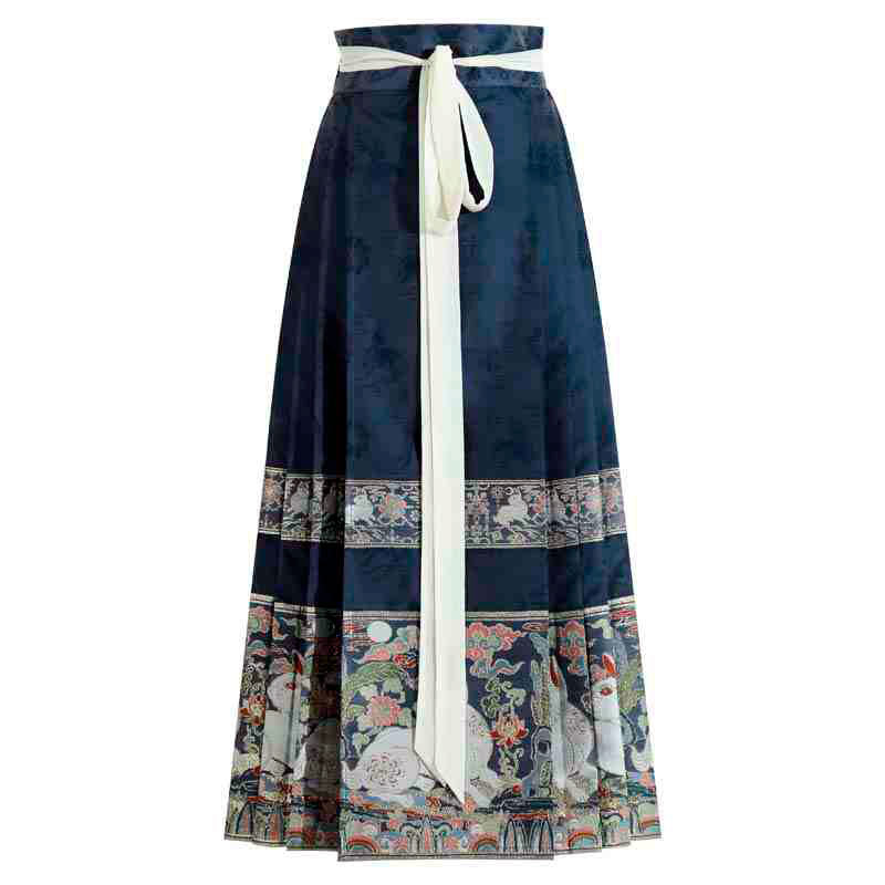 Jade Rabbit Gazing at the Moon - Ming Dynasty Style Hanfu Mamianqun Skirt Set-Lovesyouforever