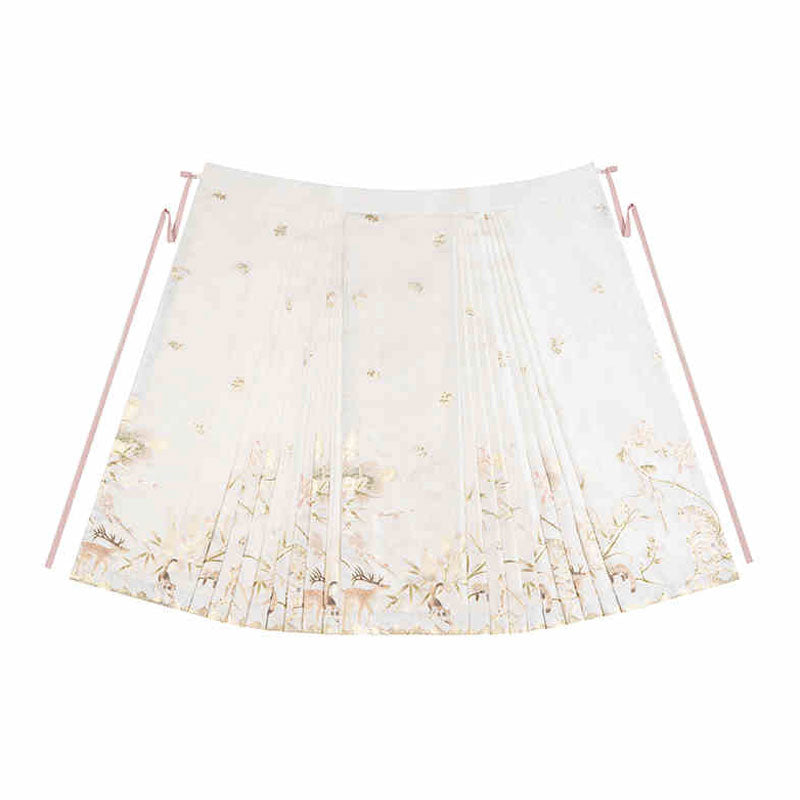 Deer and Plum Blossom - Fun Animal Zoo Series MaMianqun Skirt Daily Hanfu Skirt-Lovesyouforever