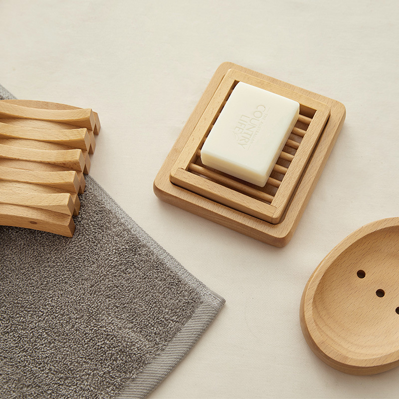 Exquisite beech and black walnut wood soap dish, handmade soap holder, Japanese-style draining double-layer wooden soap tray-Lovesyouforever
