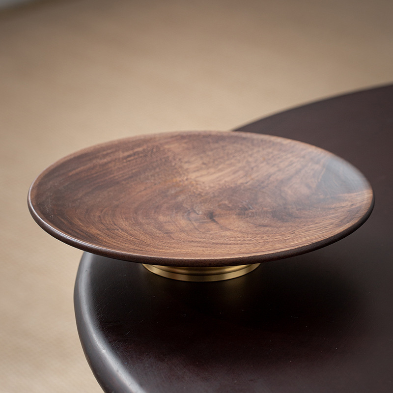 Chinese-style snack tray, walnut wood plate, fruit and dried fruit snack tray, exquisite tea shop tea snack tray, bergamot tray-Lovesyouforever