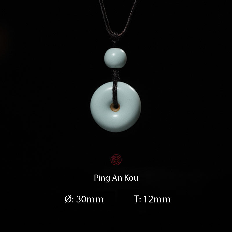 Jingdezhen Ru Kiln Peace Knot Pendant Necklace – A Thoughtful Birthday Gift for Mom or Wife-Lovesyouforever
