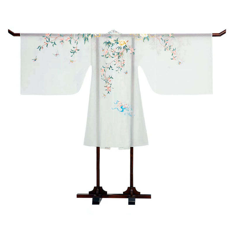 Song of Spring - Peony and Pear Blossoms Embroidery Hanfu Clothing Chinese Dress for Garden Tea Party-Lovesyouforever