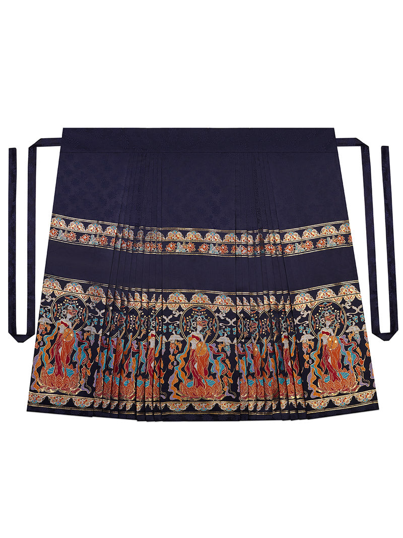 Dunhuang Feitian Pattern Yarn-dyed Jacquard Cloth Mamianqun Hanfu Skirt Morden Hanfu Skirt-Lovesyouforever