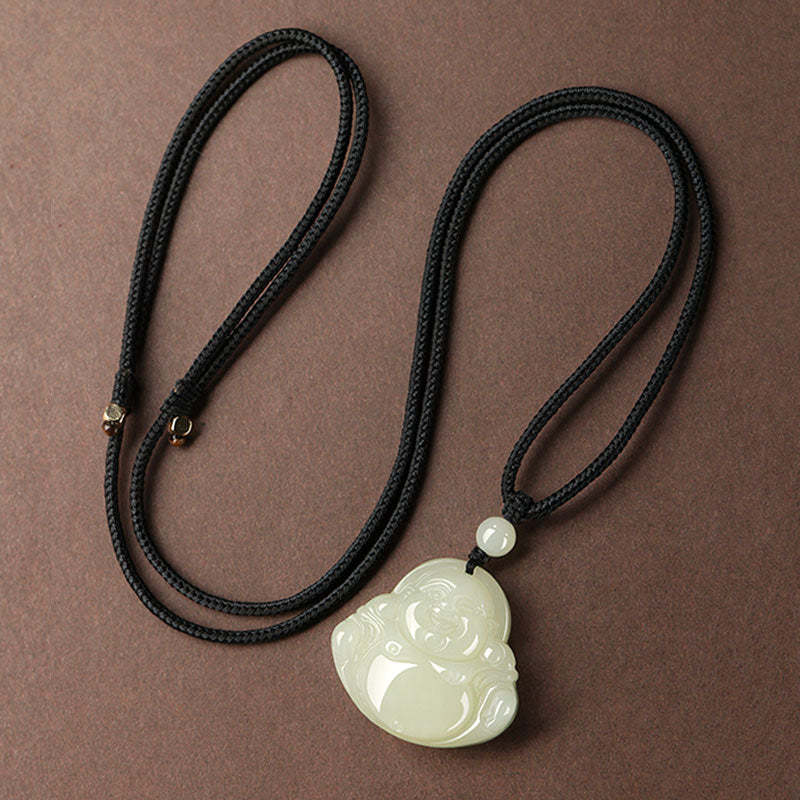 Natural Hetian Jade Maitreya Buddha Gemstone Pendant for Women-Lovesyouforever