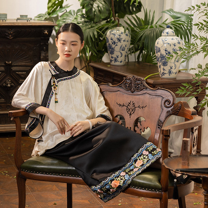 Neo-Chinese Vintage Style Shirt Modern Hanfu Undershirt-Lovesyouforever