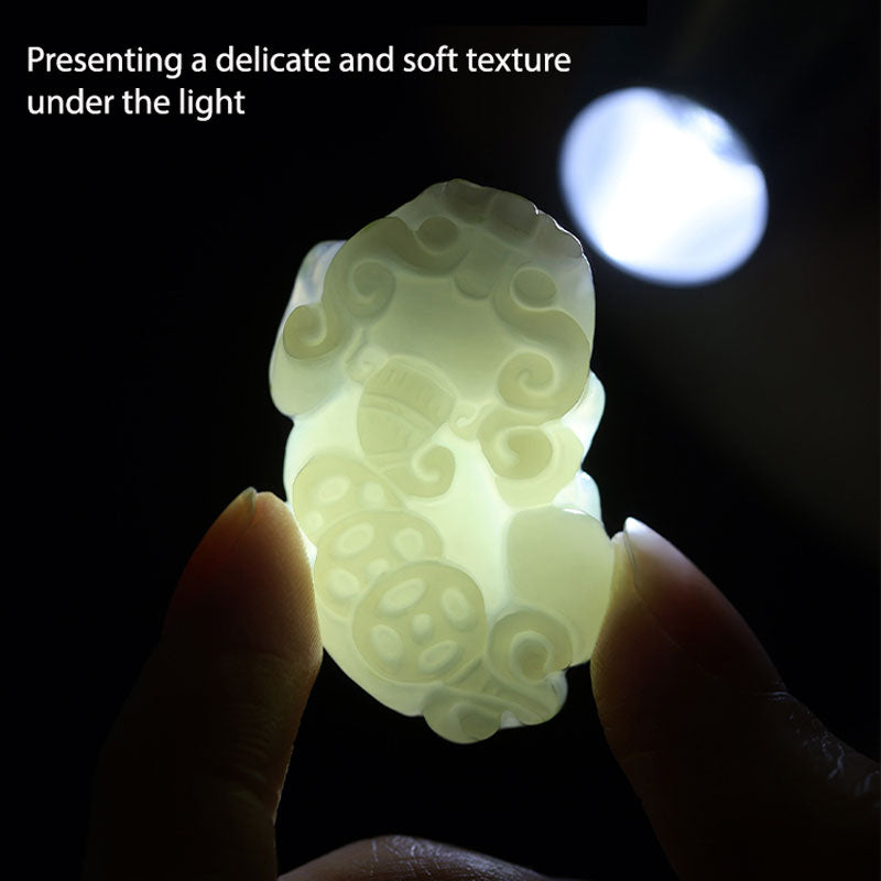 Natural Hetian Jade Pixiu「Fortune and Prosperity」Pendant Jade Necklace for Men and Women Chinese Jewelry Gift-Lovesyouforever