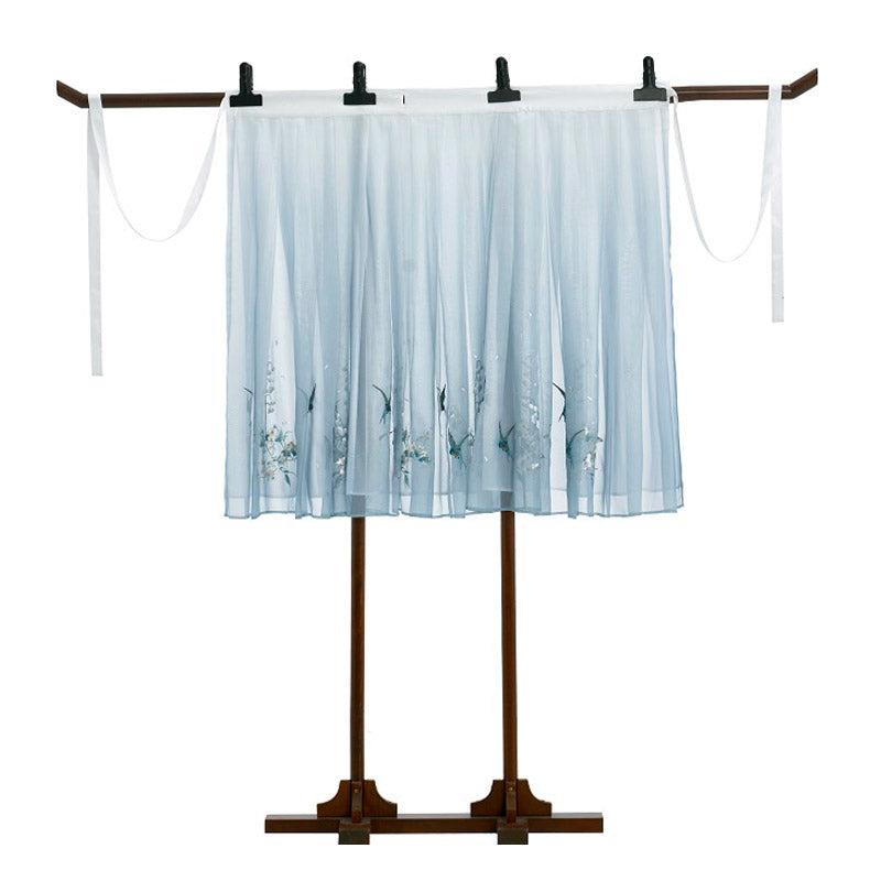 The Scent of Flowers on a Rainy Night Misty Blue Embroidery Hanfu Clothing-Lovesyouforever