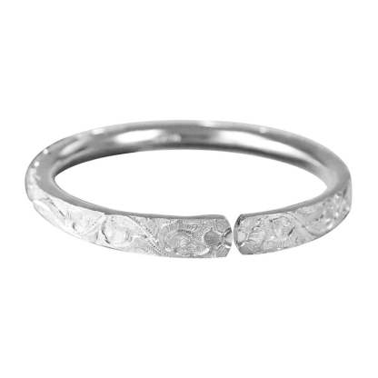 Hand Carved Chinese Style Vintage Vine Pattern Pure Solid Silver Bangle Bracelet-Lovesyouforever