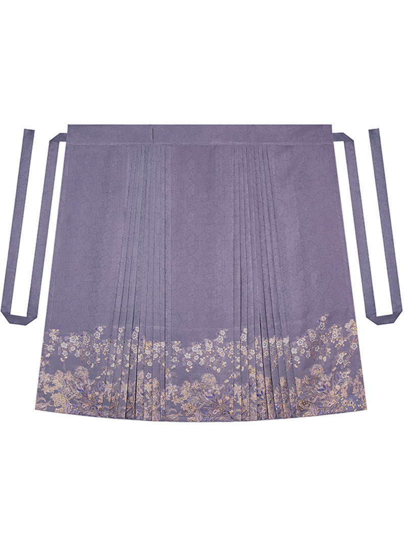 Violet Vintage Ancient Chinese Style Embroidery Hanfu Mamianqun Skirt Suit-Lovesyouforever