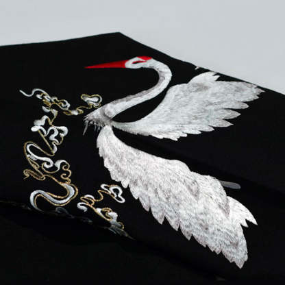 Morden Chinese Style Embroidered Crane Cross Collar Hanfu Shirt Top-Lovesyouforever
