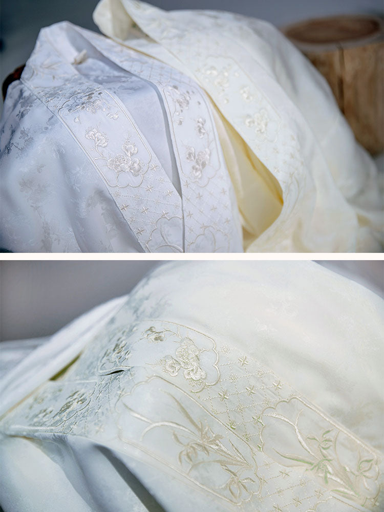 Chinese Style Retro Floral Pattern Embroidery Women's Long Sleeve Mandarin Collar Shirt Hanfu Top-Lovesyouforever