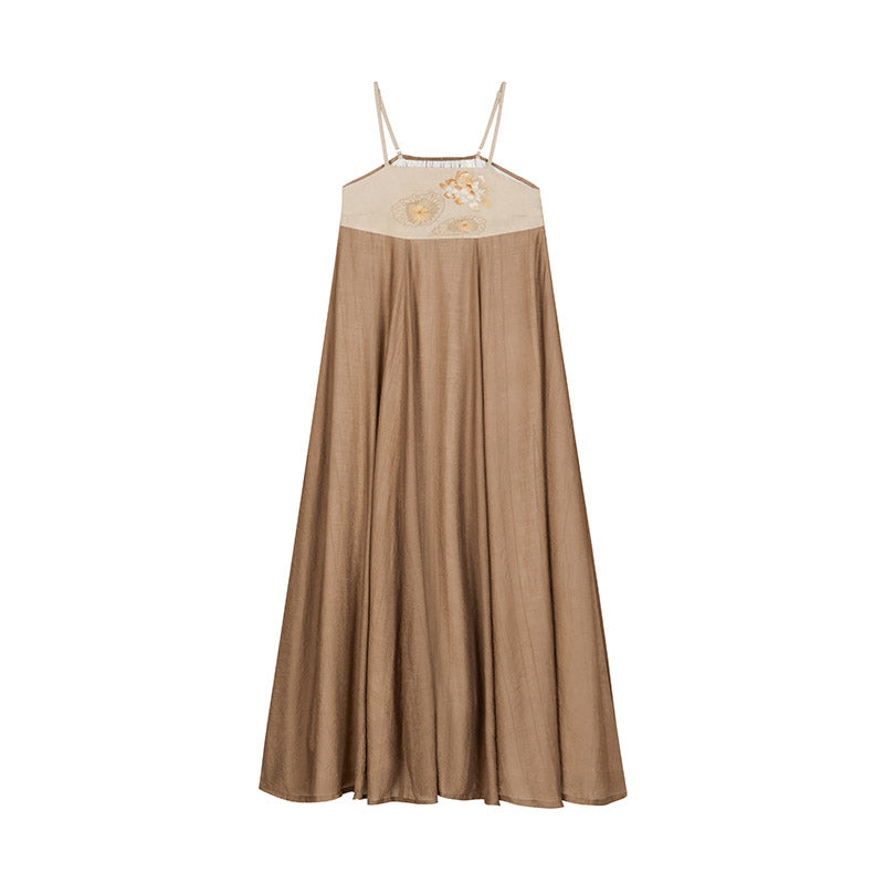 Tang-style Morden Hanfu Chinese Style Lotus Embroidery Droopy Suspender Skirt Set-Lovesyouforever
