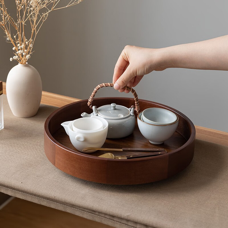 Solid wood cosmetic storage box, rotating solid wood desktop vanity table, skincare product shelf, exquisite display tray-Lovesyouforever