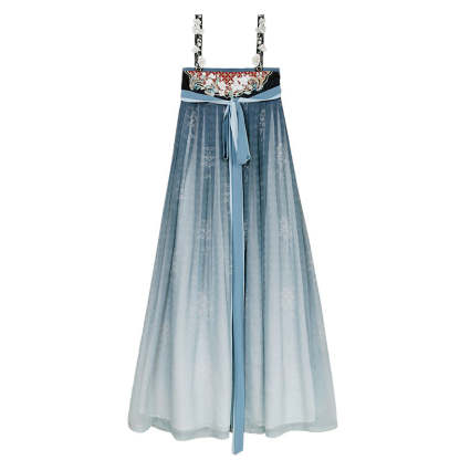 Quietly Awaiting Blossoms - Tang Dynasty Inspired Chest-length Dress Hanfu Skirt Set-Lovesyouforever