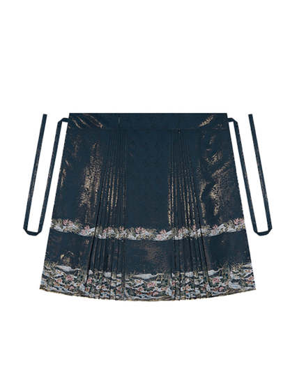 Blossoming Lotus Flower in the Golden Moonlight Night - Mamianqun Hanfu Skirt-Lovesyouforever