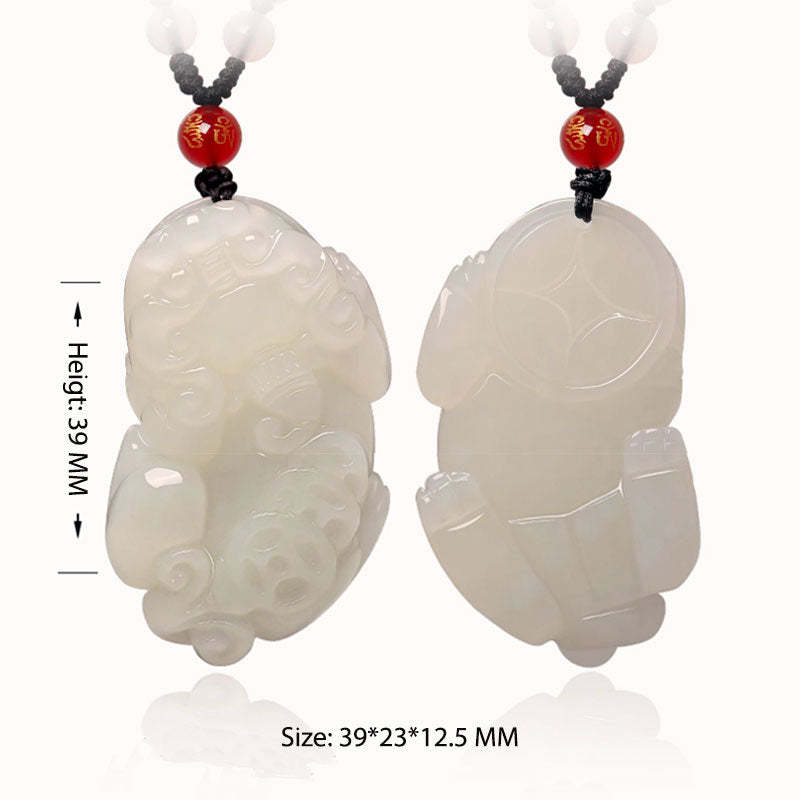Natural Hetian Jade Pixiu「Fortune and Prosperity」Pendant Jade Necklace for Men and Women Chinese Jewelry Gift-Lovesyouforever
