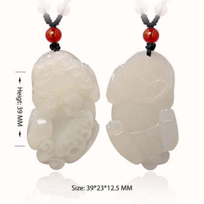 Natural Hetian Jade Pixiu「Fortune and Prosperity」Pendant Jade Necklace for Men and Women Chinese Jewelry Gift-Lovesyouforever