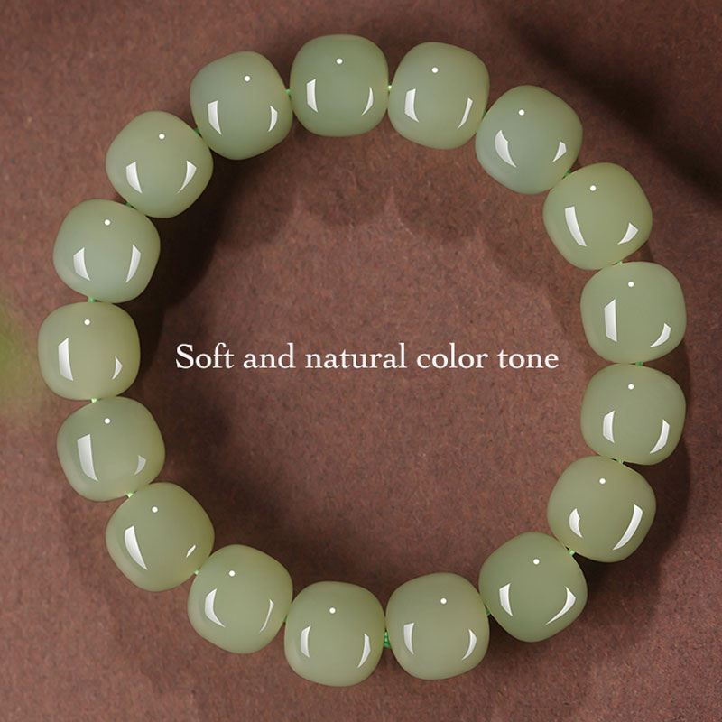 Minimalist Classic Style Natural Hetian Qingshui Jade Bracelet for Women Chinese Jewelry Gift-Lovesyouforever