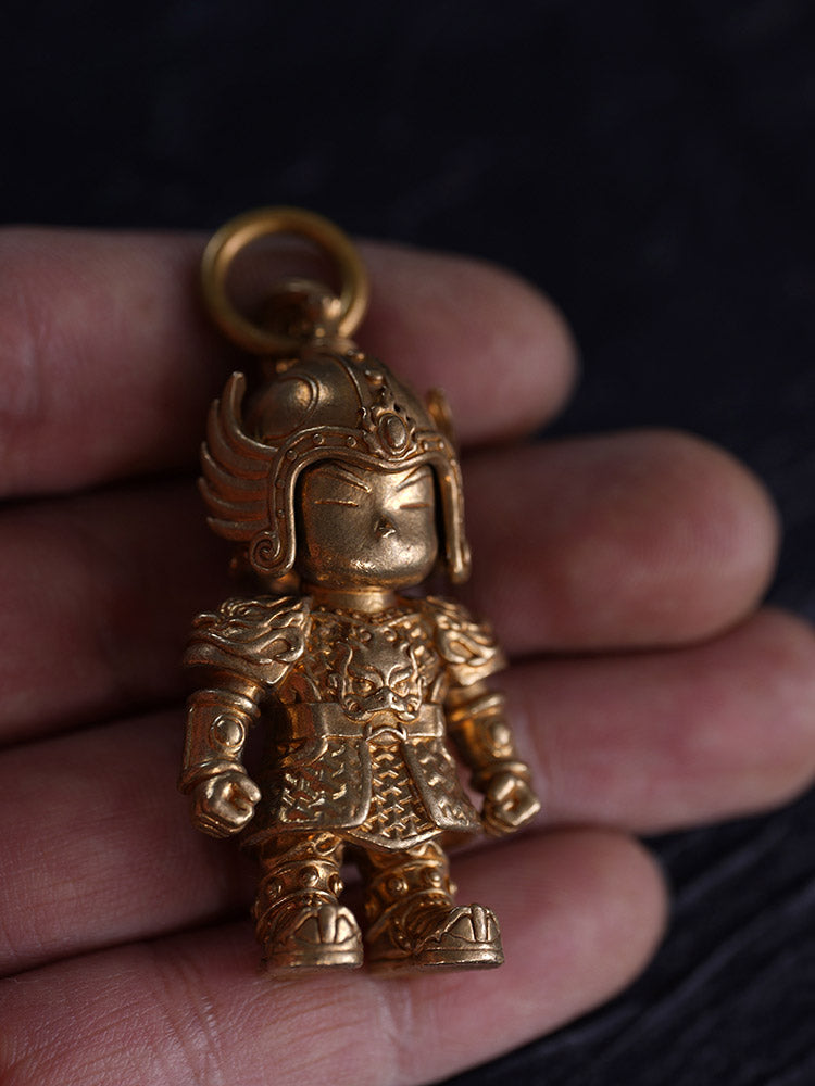 Ancient Chinese Armor Warrior Pure Brass Desktop Ornament - Creative Gift for Boys-Lovesyouforever