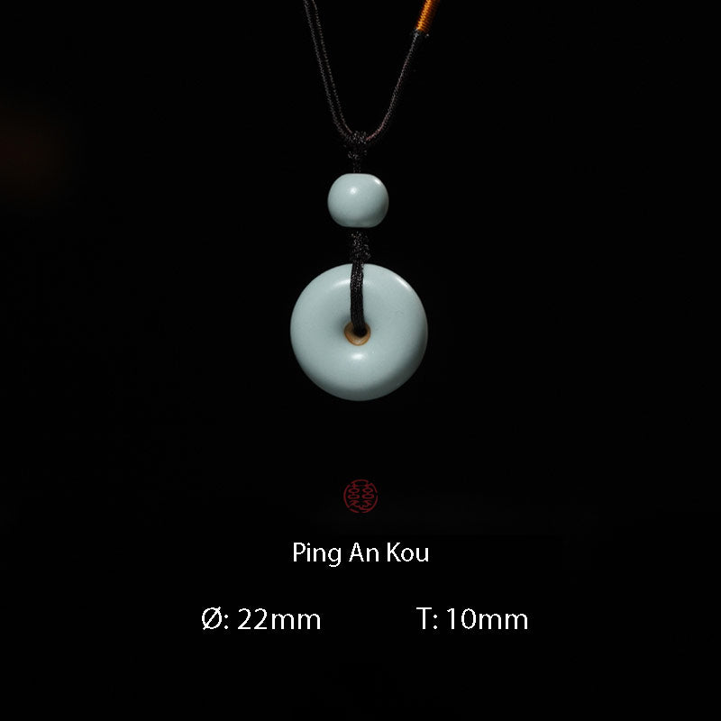 Jingdezhen Ru Kiln Peace Knot Pendant Necklace – A Thoughtful Birthday Gift for Mom or Wife-Lovesyouforever