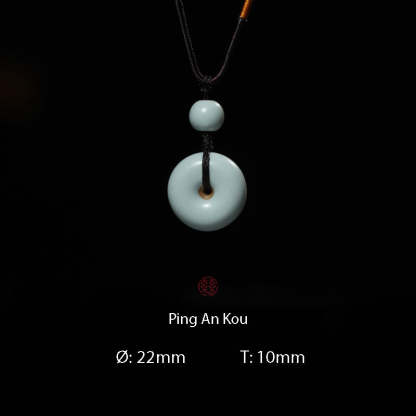 Jingdezhen Ru Kiln Peace Knot Pendant Necklace – A Thoughtful Birthday Gift for Mom or Wife-Lovesyouforever