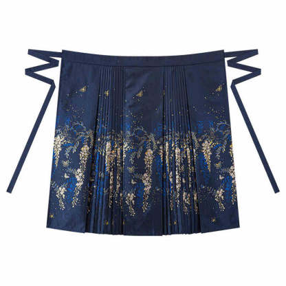 Wisteria Flower Rain Ma Mian Skirt - Modern Style Hanfu Mamianqun Daily Wear for Women-Lovesyouforever