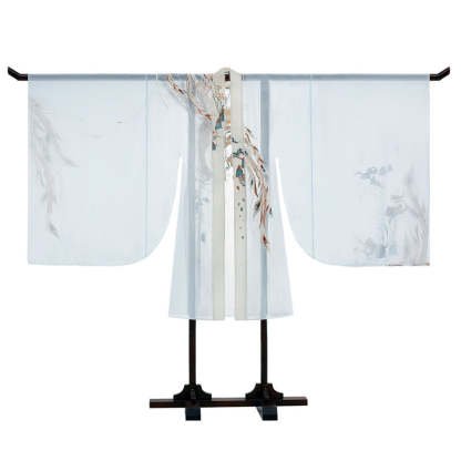 BlueDail Pure Hand Embroidery「Beautiful appearance and pure heart」White Phoenix Embroidered Tang Style Daily Wear Hanfu Clothing-Lovesyouforever