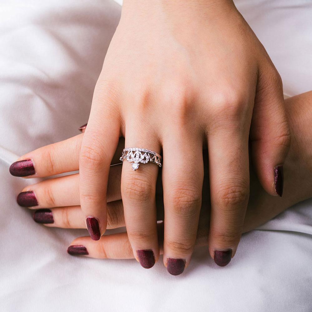 Rose Gold Crown Promise Rings Gifts For Her-Lovesyouforever